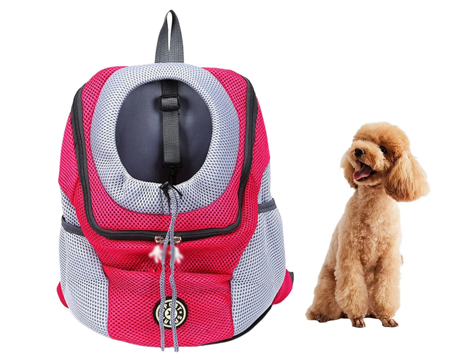 

Portable Pet Travel Backpack Breathable Mesh Double Shoulder Pet Carrier Bag with Small Dogs Cats Puppy Head Out Design