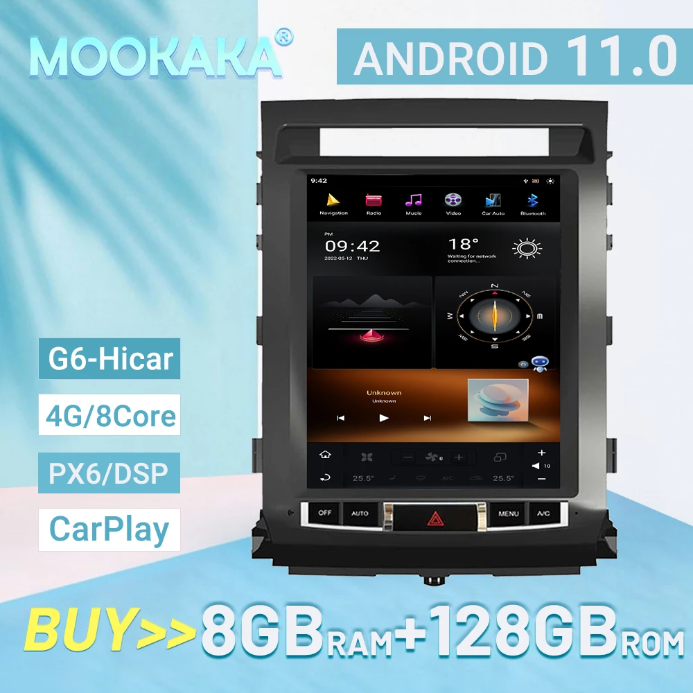 

Android 11 For TOYOTA LAND CRUISER LC200 2008-2015 Car radio Player GPS Navigation Voice control PX6/G6 8G 128GB 4G LTE 8 core