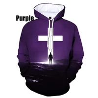 new style casual fashion christian cross 3d printing hoodies men and women sweatshirt pullover