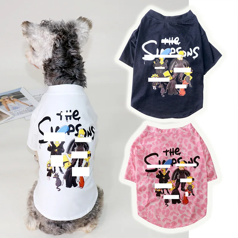 

Pet Dog Summer New Fashion Comfortable T-Shirt Trendy Cartoon Pattern Shirt Sweater Small Medium Dog Casual Clothes Decoration