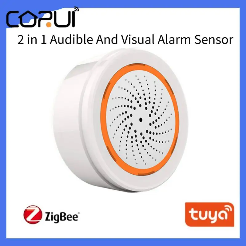 

Звукосветильник CORUI Tuya Zigbee, умная сигнализация 90 дБ, охранная система для дома, сирена, дистанционное управление через приложение