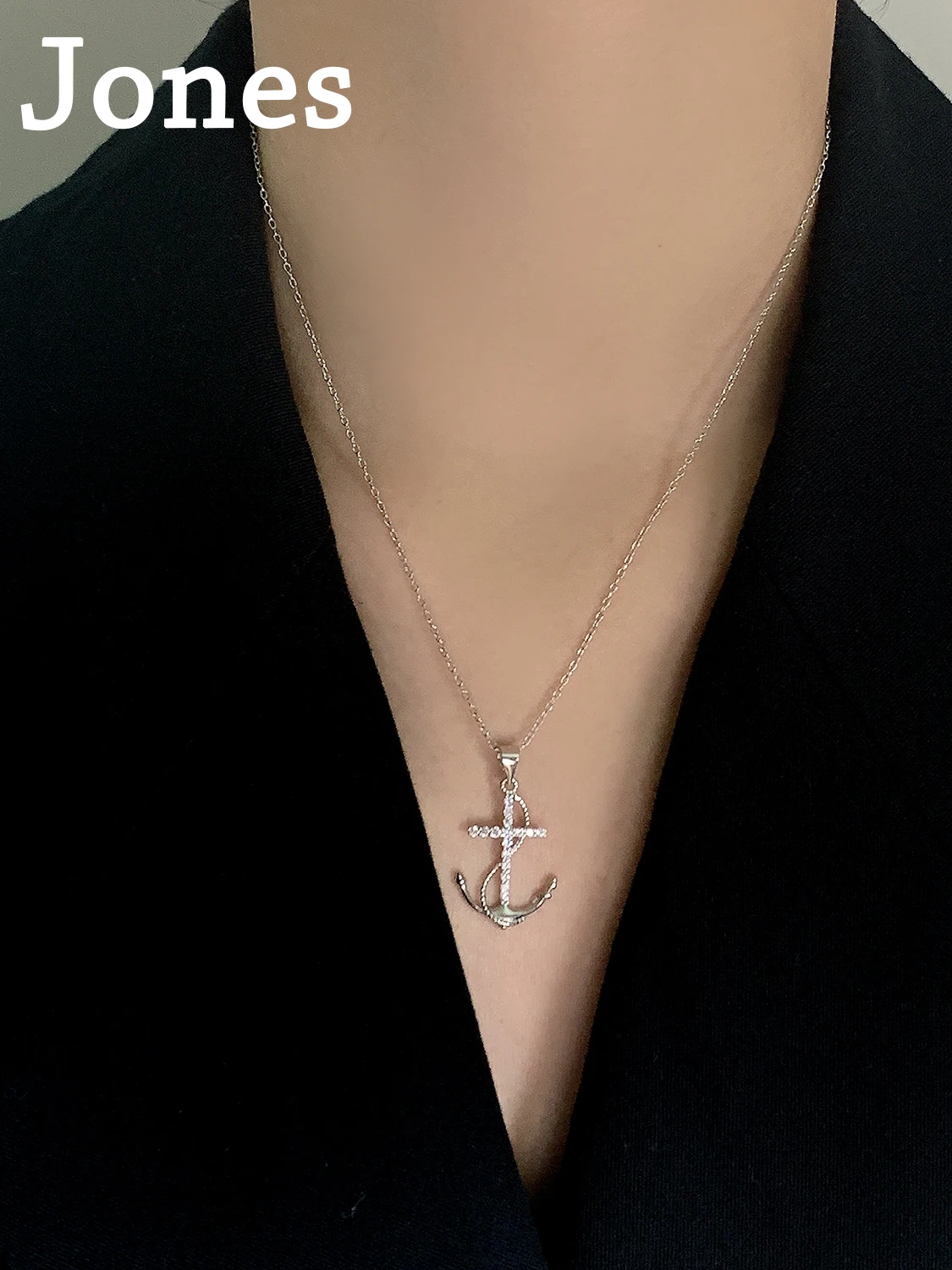 

s925 Sterling Silver The Ship Anchor Necklace Simplicity Jewelry Pendant Europe And The United States Fashion Clavicle Chain