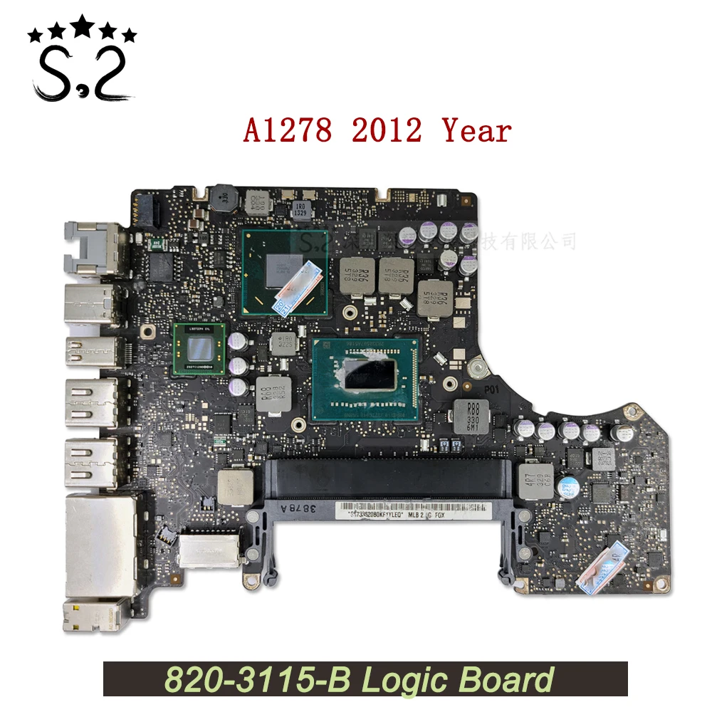 

Оригинальная материнская плата A1278 для Macbook Pro 13,3, материнская плата 820-3115-B, запасная материнская плата 2012 года