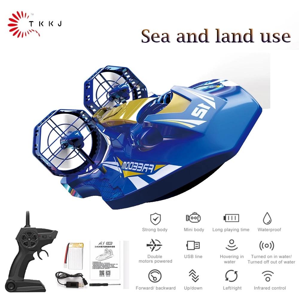

2.4G Water Land 2 IN 1 Amphibious Drift Car Remote Control Inflatable Boat Hovercraft High Speed Boat RC Stunt Car Kid for Boys