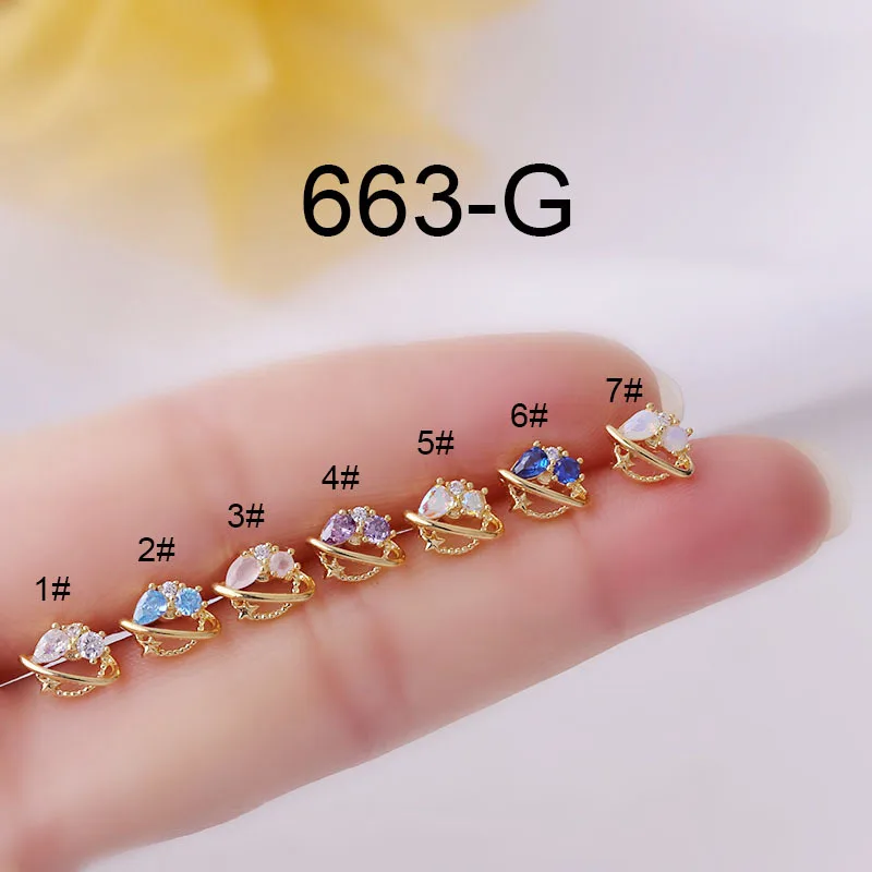 

1PC Stainless Steel Cz Ear Tragus Cartilage Earrings Crystal Heart Flower Crown Lobe Helix Earring Barbell Piercing Jewelry 2022