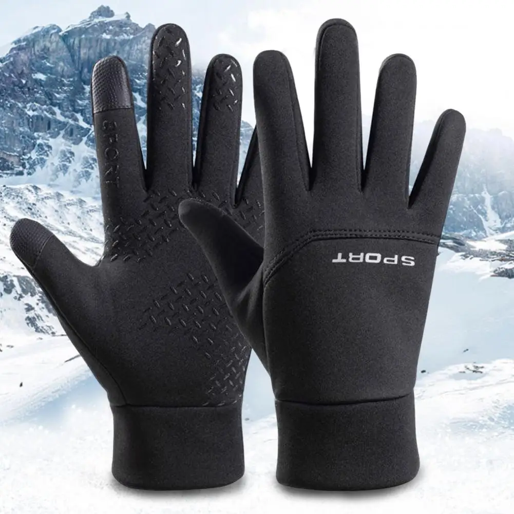 

1 Pair Men Gloves Anti-slip Washable Keep Warm Motorcycle Riding Cycling Gloves Winter Gloves for Camping