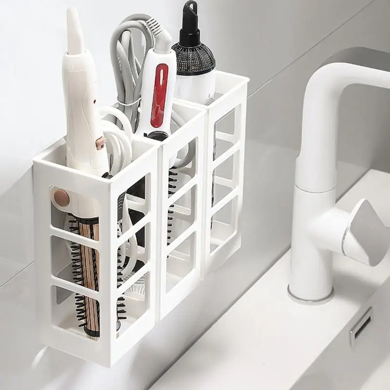 

Hair Dryer Holder Rack Bathroom Wall Mounted Hair Straightener Stand Shelves Shaver Hair Storage Hair Brush Bracket For Bathroom