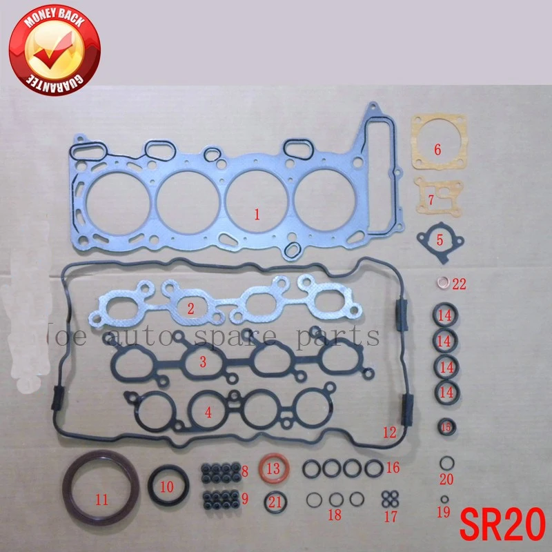 

SR20DE SR20DET Engine Full gasket set kit for Nissan 100 NX/Primera/Pulsar/Serena 2.0L 1998cc 1990-2001 50110200 10101-70J25