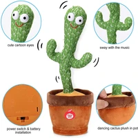 lovely dancing cactus talking toy usb charging sound record repeat doll kawaii cactus kids education toys gift home decor