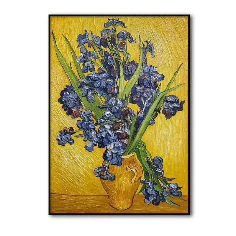 

Van Gogh Lris Hand-painted Oil Painting Abstract Painting Bedroom Porch Living Room Hanging Painting Hotel KTV Decorative Painti