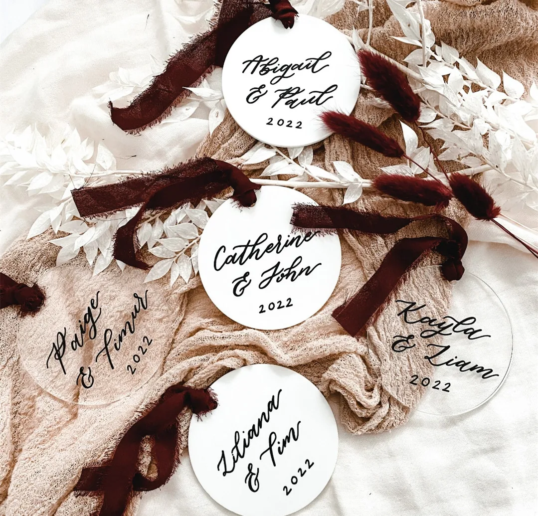 

Персонализированный Рождественский праздник для новорожденных, первое рождественское свадебное украшение, Рождественское украшение для ...