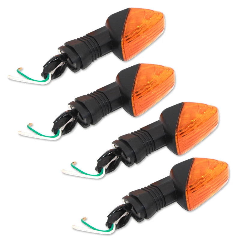 

4Pcs Front Rear Turn Signal Light Connector Signal Lamp Indicator Yellow Lens Fit For KAWASAKI ZX-6R Z750S KLE500 KLE650 KLR650