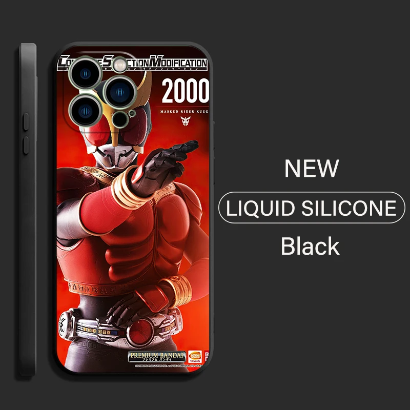 Kamen Rider Phone Case For Funda iPhone 13 12 11 Pro Max Mini X XR XS Max 6 6s 7 8 Plus Etui Silicone Cover Liquid Silicon Back images - 6