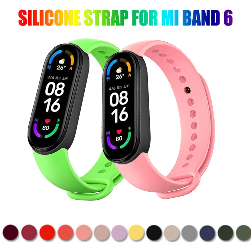 

Ремешок силиконовый для Mi Band 6, сменный спортивный браслет для Mi Band 6, Phipping