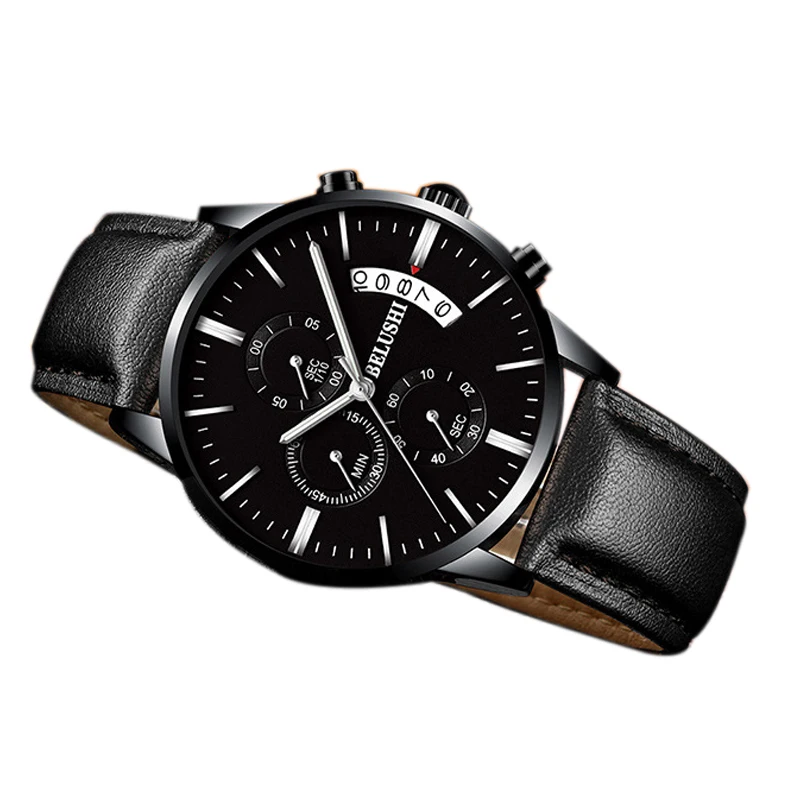 Часы наручные Belushi Мужские кварцевые с календарем роскошные повседневные