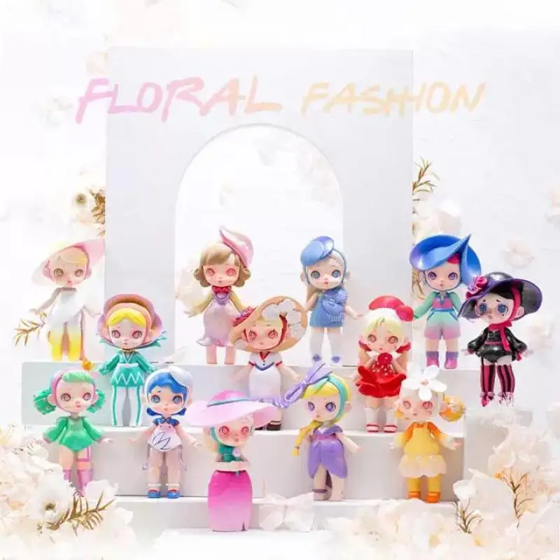 

Kawaii Silicone Doll Blind Box Action Figures Doll Toys Suprise Box Floral Fashion Color Eyes Cute Dress Girls Birthday Gift