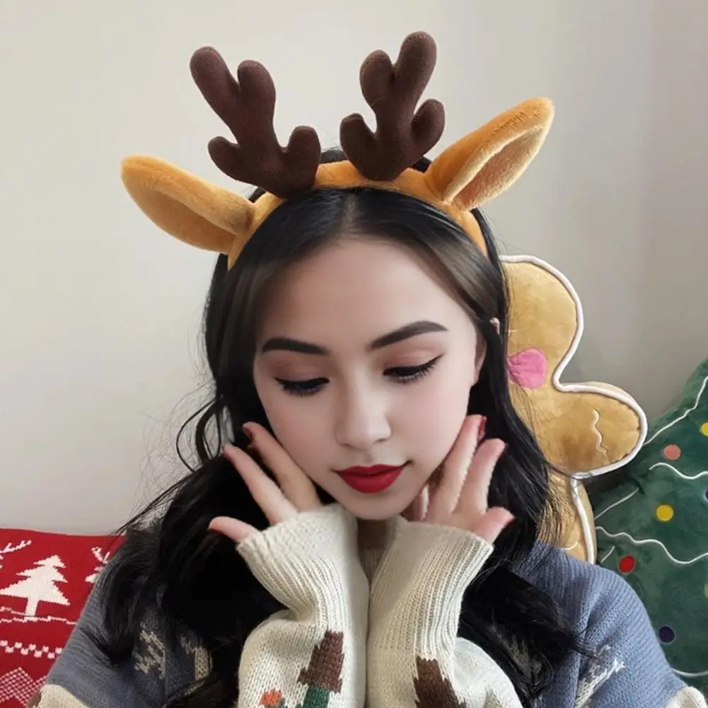 Christmas Antler Hairband Elastic Hair Accessories Holiday Party Decor Costume Festive Halloween Reindeer Headband