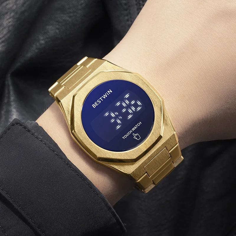 

High Quality Luxury Full Digital Mens Watches Waterproof Touch Screen Dropshipping Ice Out Watch for Men Top Brand Clock