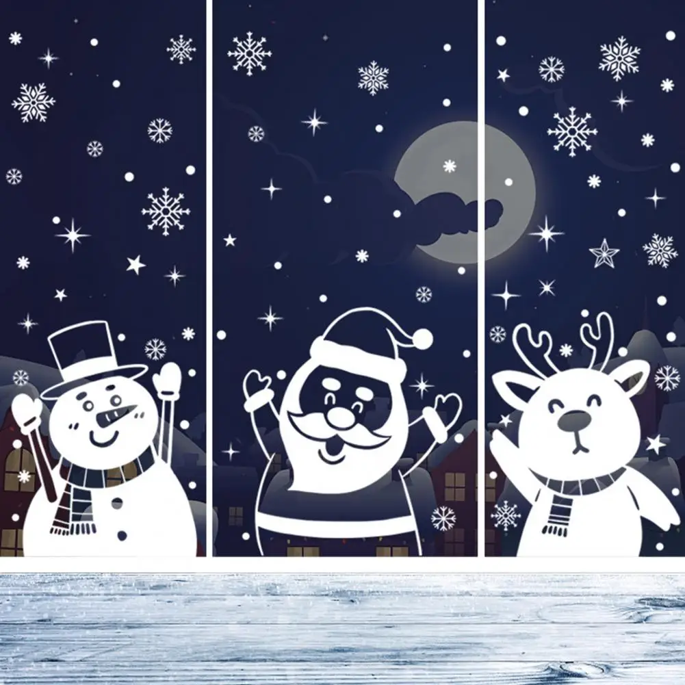 

Durable Window Sticker Eco-friendly Lightweight Christmas Snowman Electrostatic Stickers Christmas Stickers Wall Sticker