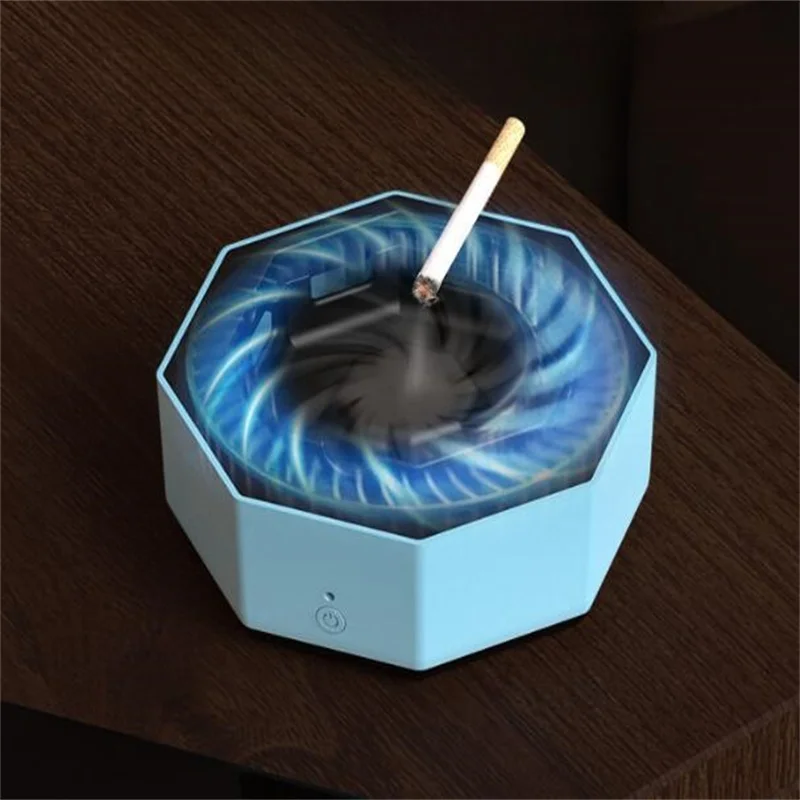 

6-Sided Type Smart Ashtray Smoke Eliminator Battery Power Smokeless Electric Ashtray With Filter Anti-Smoke And Anti-Odar