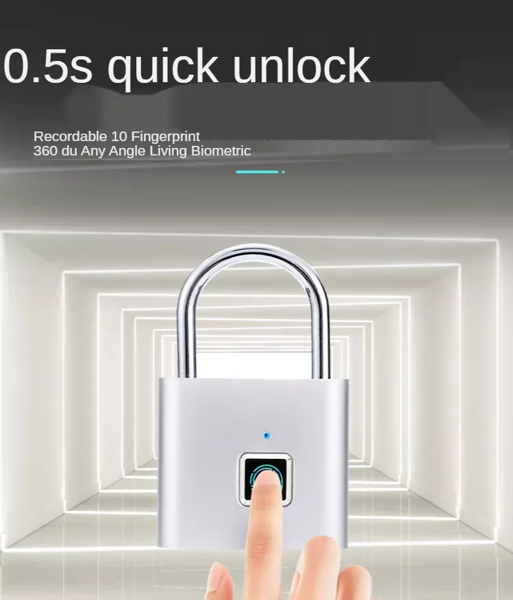 

Замок дверной умный с USB-зарядкой и защитой от кражи, 10 отпечатков пальцев