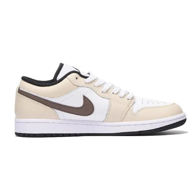 【Настроить】Винтажные баскетбольные кроссовки Air Jordan 1 мужские бежевые с низким