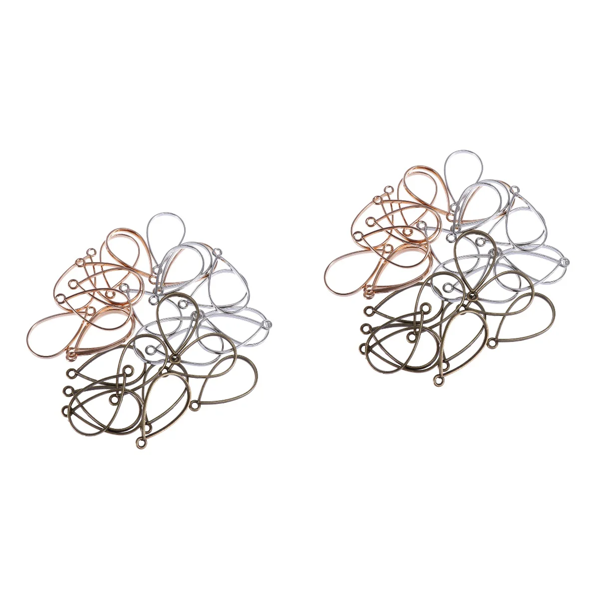

60 PCS Oval Pressed Flower Frame Open Back Bezel Pendants Jewelry Making