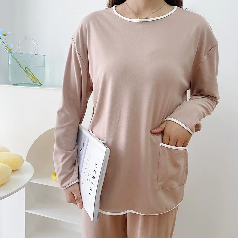 Women's Spring and Autumn Pajamas Long Sleeved Trousers Suit Soft and Comfortable Cotton Home Wear Pajamas for Women Sleepwear