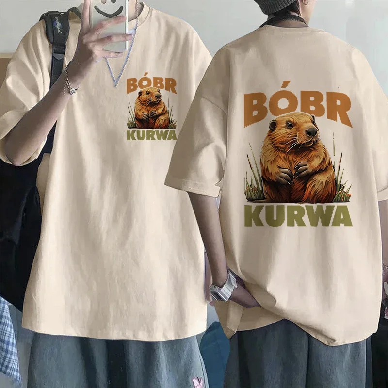 Kurwa Bober Harajuku Y2k Карманная футболка Bobr Футболка с героями мультфильмов для женщин