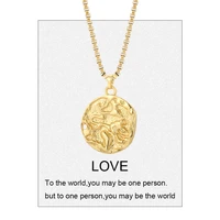 12 zodiac signs pendant necklace for women constellation charms gold color amulet necklace punk collars stainless steel chains