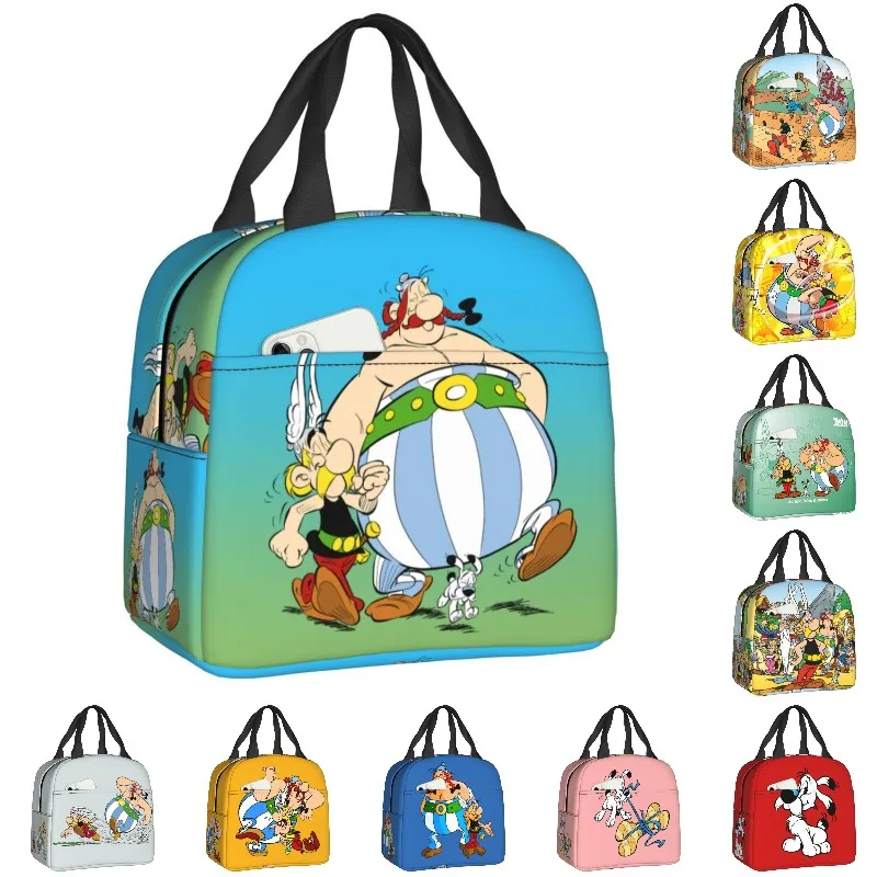 

Asterix And Obelix Lunch Box Adventure Manga Getafix Dogmatix Cooler Thermal Insulated Lunch Bag for Women Kids Food Bags