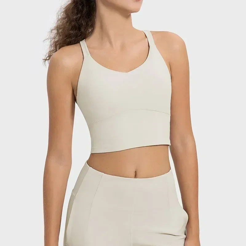 Лимон женский однотонный спортивный бюстгальтер тонкий топ для йоги тренировок