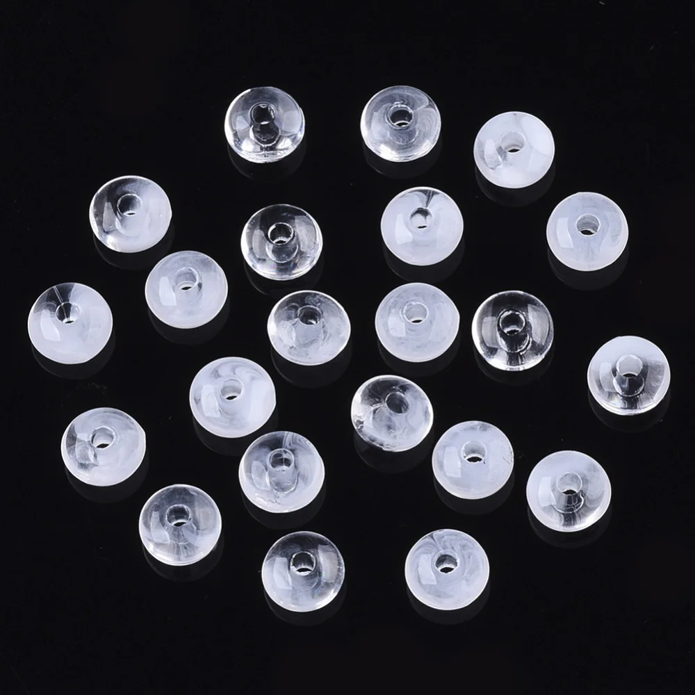 

20g Transparent Acrylic Beads Donut Clear 4x2mm Hole: 1mm about 1000pcs/20g