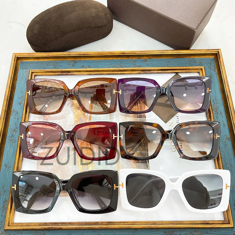 

Модные металлические солнцезащитные очки в форме бабочки с гранеными краями T, большая оправа TF921, роскошные брендовые дизайнерские очки дл...