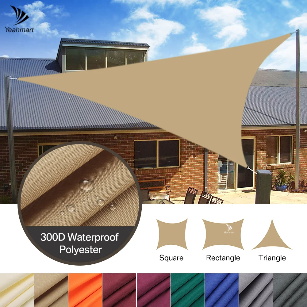 

3.6x3.6x3.6/3x3x3M Triangle Sun Shelter Waterproof Sunshade Protection Canopy Shade Sail Awning Camping Large Shade Cloth Canopy
