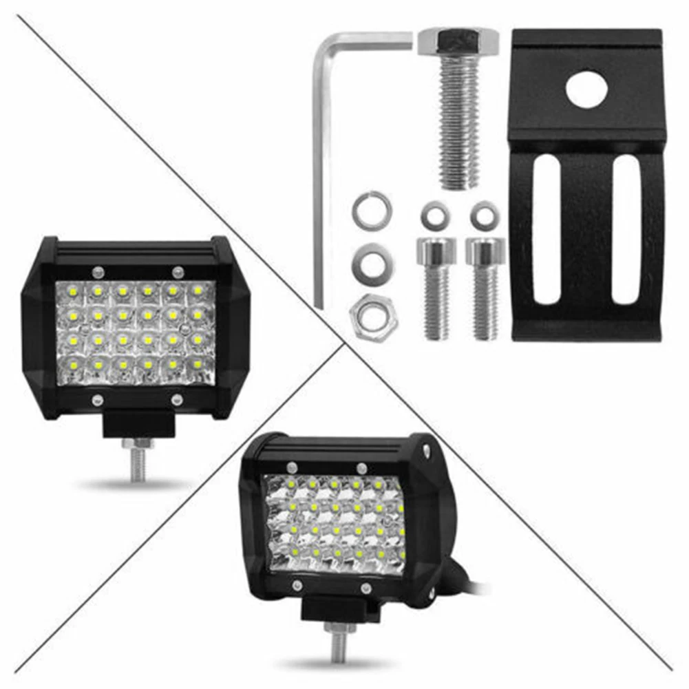 

4 Inch 72W LED Work Light Bar Flood Combo Lamp Offroad Driving Truck 6000K White LED Rectangular Light Spotlight