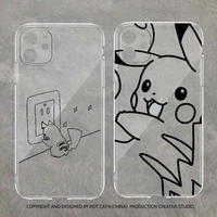 pokemon pikachu simple transparent phone cases for iphone 13 12 11 pro max mini xr xs max 8 x 7 se 2022 back cover