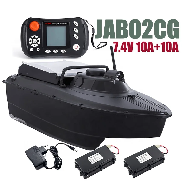 

Europe German warehouse JABO2CG 7.4V10A two battery GPS 16 baiting points sonar hull part lures rc fishing bait boat