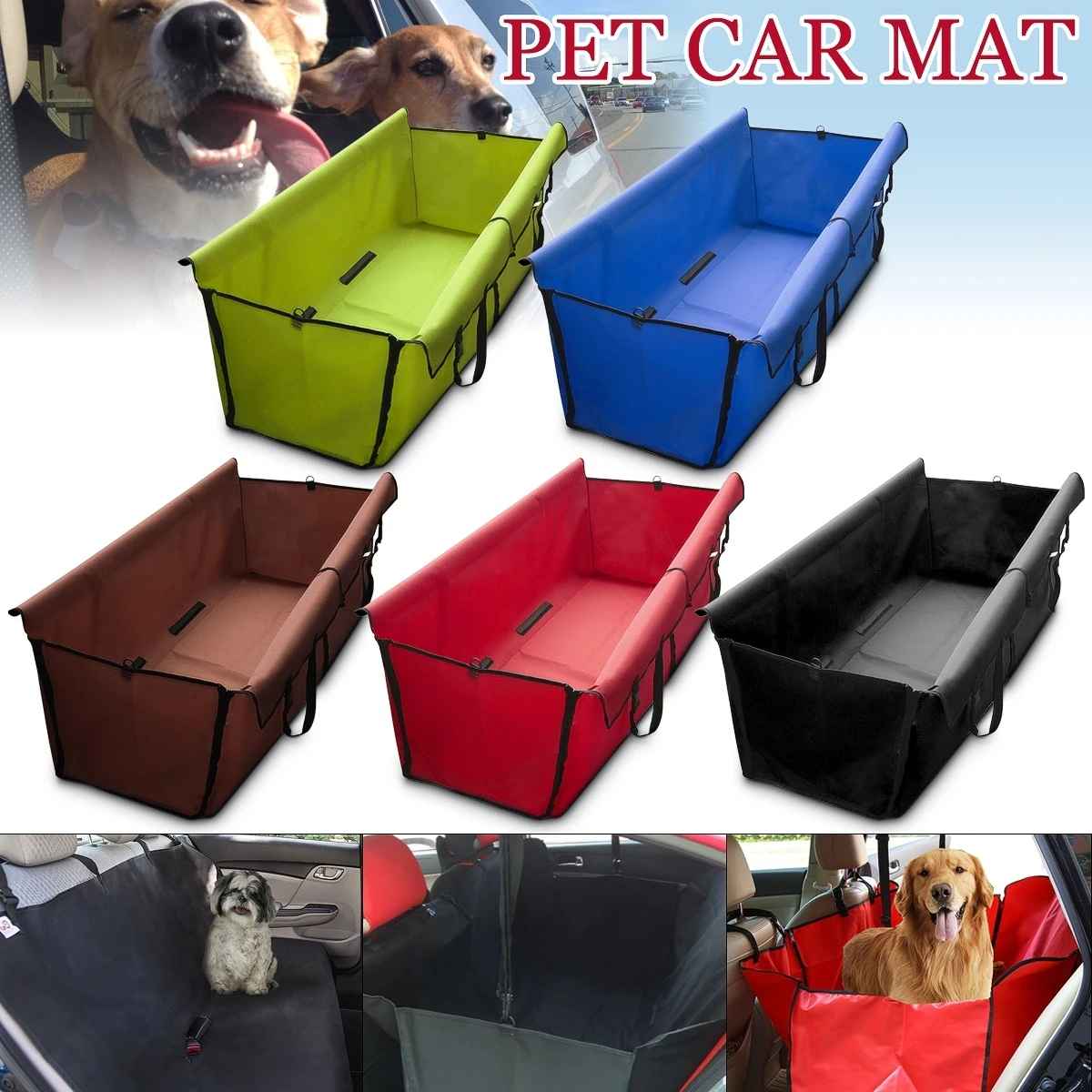 

Pet dog car mats dog waterproof car cover single-layer thickened car rear two-seater dog fence safe driving anti-dirty car cover