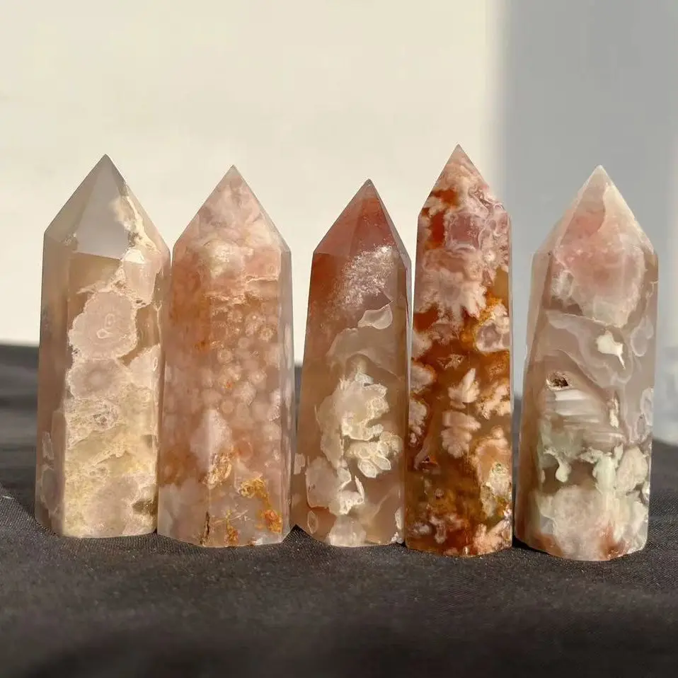 

50-70 мм натуральный агат, кристалл вишни, шестигранная палочка, одна точка, лечебный камень для украшения