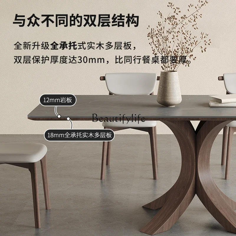 Обеденный стол из массива дерева в скандинавском стиле. Современный простой