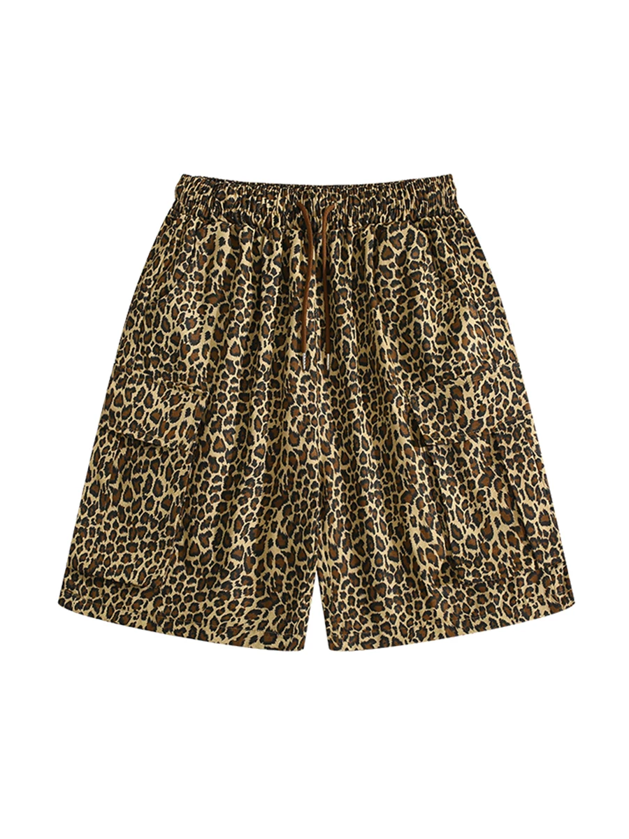 Шорты мужские с леопардовым принтом модные брендовые уличные спортивные