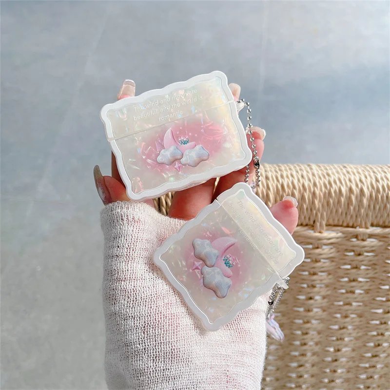 

Shell Pattern Moon Cloud Pendant Case for Apple AirPods 1 2 3 Pro Cases Cover IPhone Bluetooth Earbuds Earphone AirPod Pods Case