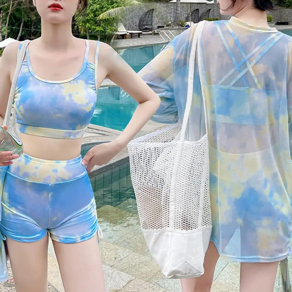 

Популярное бикини раздельный купальник, на шнуровке, 3 шт. в наборе