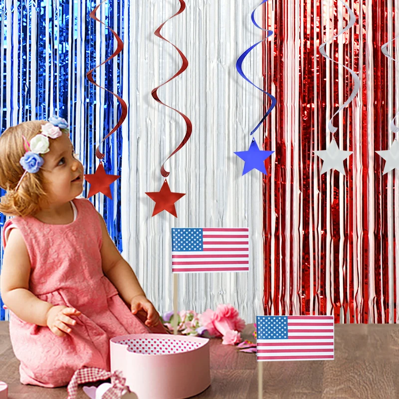 

Украшение на спираль с национальным флагом США 4 июля США