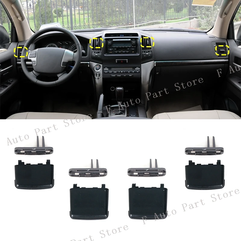 

4 шт. для Toyota Land Cruiser 200 LC200 FJ200 2008-2017, переднее отверстие для кондиционера, вентиляционные отверстия, зажим, ремонтный комплект