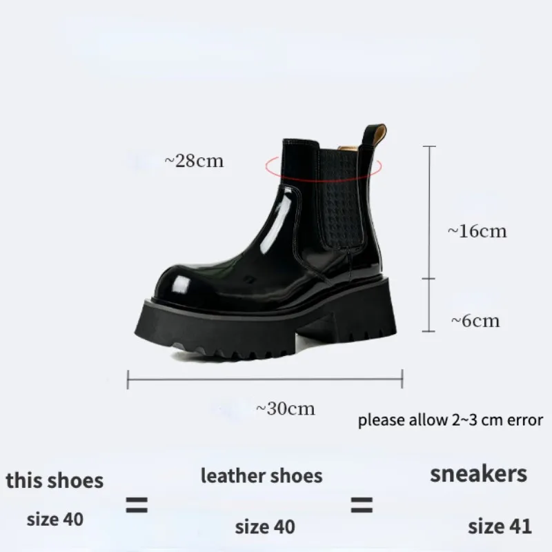 Мужские ботильоны из лакированной кожи высотой 6 см роскошные качественные