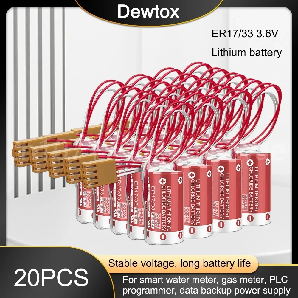 20 шт. 3 6 В 1600 мАч C500-BAT08 3G2A9-BAT08 ER17/33 для Omron CNC PLC серводвигателя аккумуляторы с вилкой