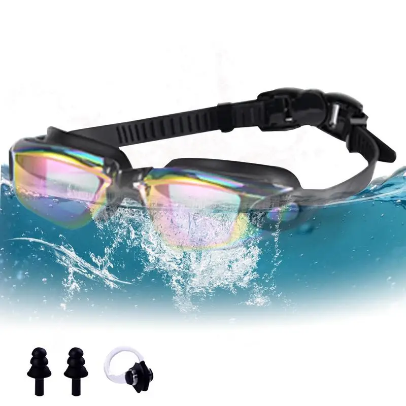 

Anti-fogging Adult Swimming Pool Glasses No Leaking Swimming Goggles For Adult Swimming Goggles Set With Nose Clip And Earplugs