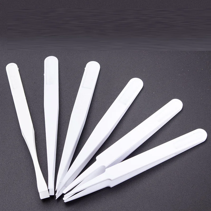 

Anti static black carbon fiber tweezers tools plastic tweezers pointed flat elbow round head wide mouth flat head